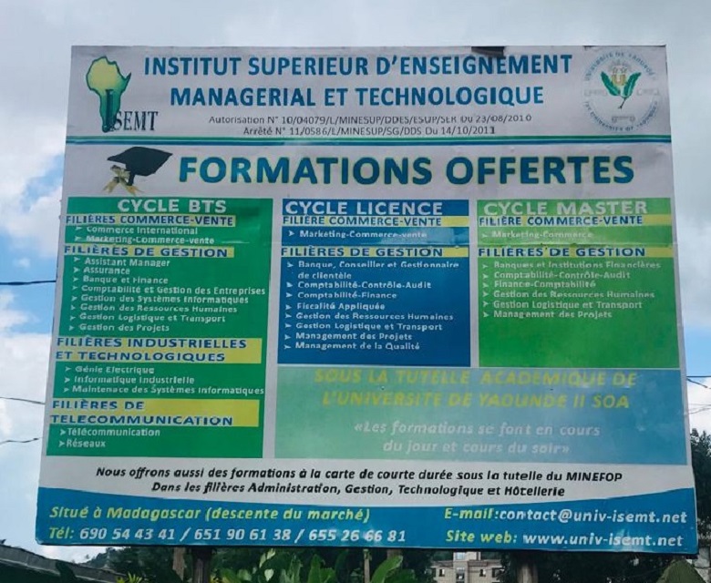 ISEMT/Commerce et Vente-Yaoundé